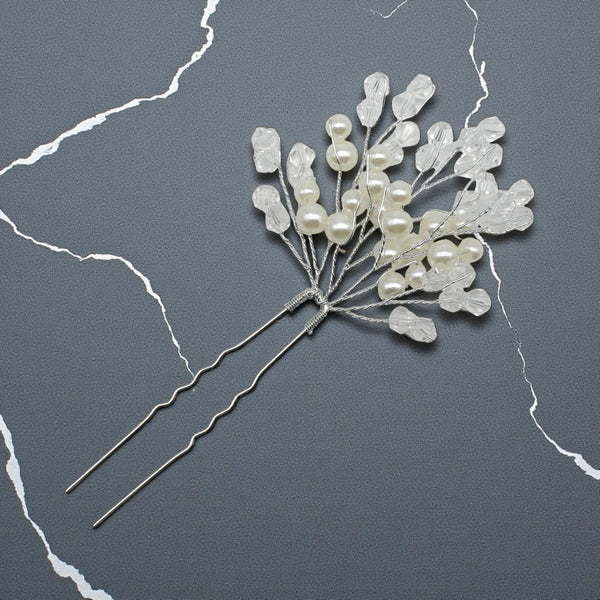 Ac de Coc Mireasa "Pearl Bouquet" – Perle si Cristale Acrilice 11cm