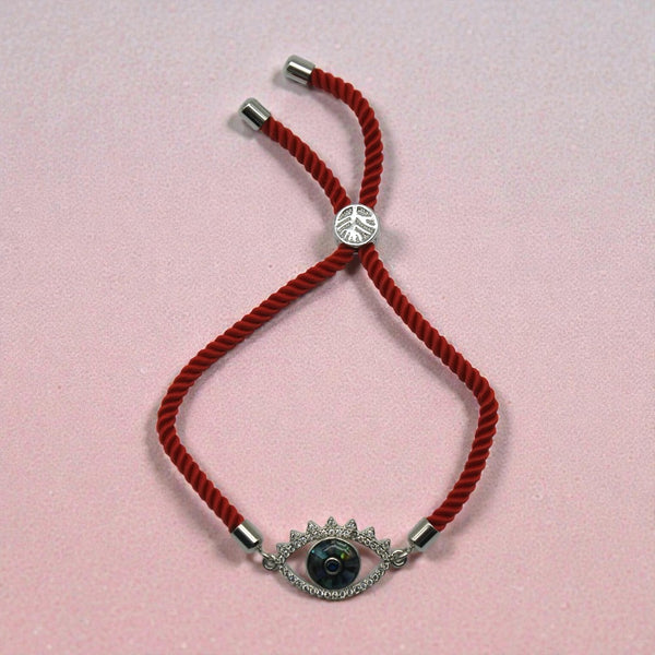 Bratara Snur Rosu Evil Eye cu Sidef si Cristale - Talisman Protectie Ajustabil