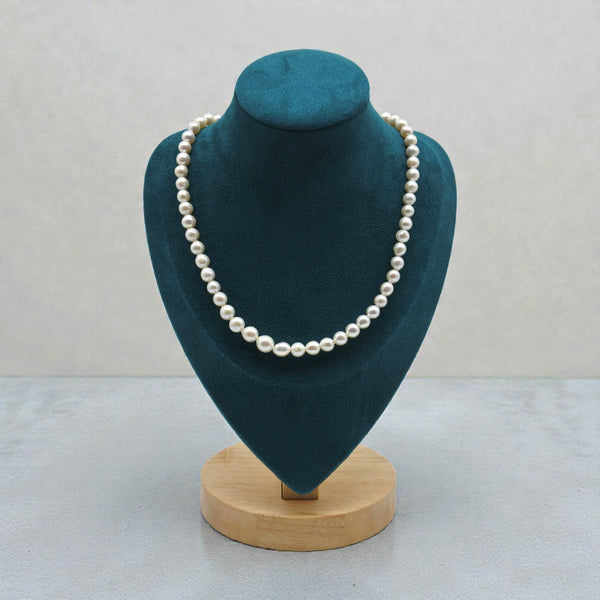 Colier Perle Classic Grace Albe 6mm cu Inchizatoare Inox 40cm