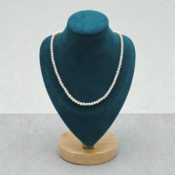 Colier Perle Snowdrop Albe 4mm cu Inchizatoare Inox 39cm