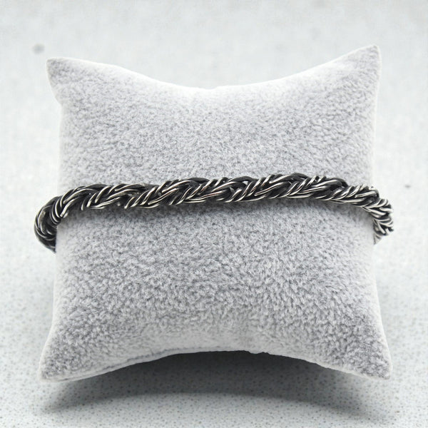 Bratara Barbati Vintage Twist Inox Model Cablu Rasucit 22cm 15g